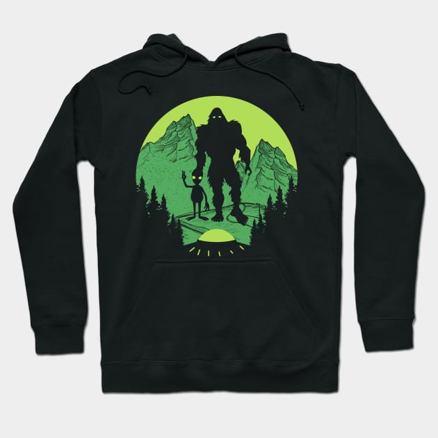 Bigfoot Alien Ufo Hoodie by Tesszero